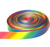 Tie Dye Rainbow PVC Coated Waterproof Webbing By the foot