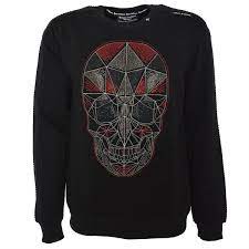 Hoodies, kapuzenpullover, reißverschluss, knopfleiste, u.v.m. Herren Sweatshirt Mit Strasssteinen Roberto Geissini