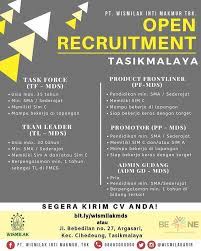 Lowongan kerja hari ini lengkap di lokertasikmalaya.id untuk lulusan sma, d1,d2,d3,s1 upadate setiap hari, untuk daerah tasikmalaya dan sekitarnya, kami mendapatkan sumber dengan valid dan terpercaya dari hrd hrd perusahaan. Lowongan Kerja Loker Sma Smk Tasikmalaya Mei 2019
