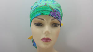 Surgical Cap Ponytail Style-fasset Lavinia Green-cotton 100%