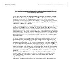 Check spelling or type a new query. How Does Plath S Use Of Extended Metaphors And Other Literary Features Effect The Reader S Response To Her Poetry Gcse English Marked By Teachers Com