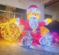 Outdoor Life Size LED Santa Claus Motif Lights / Christmas Decorative  Lighting Gift Box Lights for Events Decoration