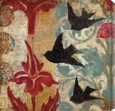 Black Birds In Painting Judy Paul Black Birds Birds Art Red Blue Black Judypaul Bird Art Print Oil Painting Abstract Bird Canvas