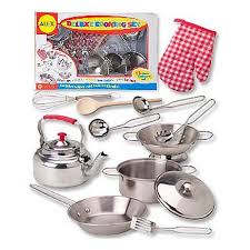 Gift set including sauté pan. Alex Toys Deluxe Cooking Set Stainless Steel Kids Cooking Set Cooking Set Alex Toys