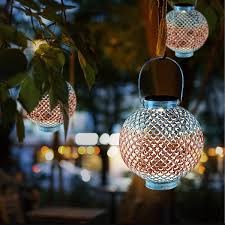 Maybe you would like to learn more about one of these? Amazon Com Solar Lanterns Outdoor Hanging Solar Lights With Handle Retro Waterproof Solar Garden Lantern Decor For Yard Tree Fence Patio Blue And Brown Home Improvement