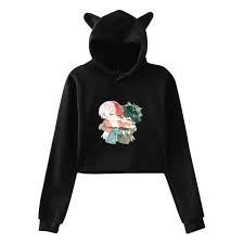 My Hero Academia Boku No Hero Deku Todoroki Shoto Fashion Cat Ear Hoodie Sweater Wish In 2020 Sweatshirts Hoodies Sweater Hoodie