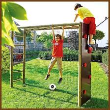 Bekletterbares Football Goal Round Wood In 2020 Kids Outdoor Play Backyard Playground Backyard Play