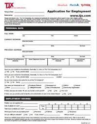 Tj Maxx Application Printable Job Forms