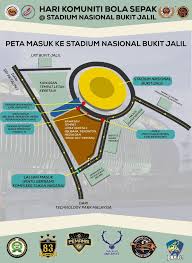 Bukit jalil national stadium is situated 140 metres west of kompleks sukan negara. Stadium Bukit Jalil Parking C
