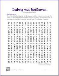 Ludwig Van Beethoven Free Composer Word Search Worksheet Music Theory Worksheets Elementary Music Lessons Composer Lessons