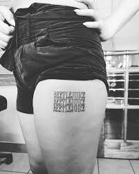 Beetlejuice tattoo by nikko hurtado. Ahhhh Hahaha Beetle Juice Tattoo Creepy Tattoos Beetlejuice Tattoo Halloween Tattoos