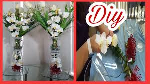 Flores en jarrones de cristal. Decoracion Jarrones De Cristal Elegante Con Flores Reutilizadas Youtube