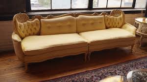 Maybe you would like to learn more about one of these? Vintage French Provincial Carved Frame Yellow 2pc Sofa Salvage One