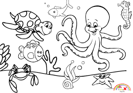 Easter bunny and basket coloring pages. Sea Animal Colouring Pages For Kids Total Update