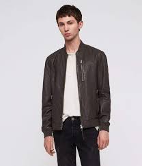 Allsaints Kino Leather Bomber Jackets Leather Bomber Jacket Sweater Jacket