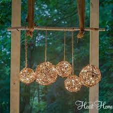 Go The Fire Free Route And Light Up Some Grapevine Spheres Outdoor Chandelier Diy Outdoor Backyard Lighting