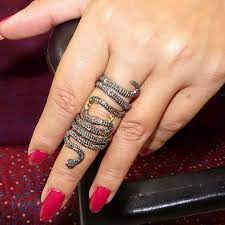 Natural Black Diamond Snake Ring Sterling Silver Ruby Animal Etsy Finger Knuckles Jewelry Rings Diamond Sterling Silver Jewelry