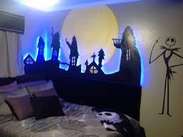 It took the couple almost eight weeks to complete the transformation in collaboration with aerin and eric of therascapes design. Nightmare Before Christmas Themed Bedroom And Bathroom Nightmare Before Christmas Decorations Halloween Bedroom Christmas Bathroom Decor
