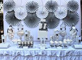 Silver White 25th Birthday Celebration Winter Birthday Parties 25th Anniversary Party Silver Party