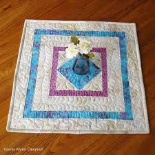 Square In A Square Table Topper Easy Tutorial Freemotion By The River In 2020 Table Topper Patterns Table Toppers Quilted Table Toppers