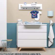 Ihr elegantes und modernes design passt. Kommode 3 Schubladen Ohne Griffe Lynn Bopita Weiss Natur Abitare Kids De Breuyn