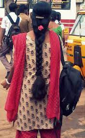 Tamil Nadu Girl In Braided Long Hair Style Decorated Wirh Rose Flower Braids For Long Hair Indian Long Hair Braid Long Indian Hair