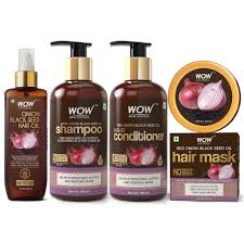 This coconut oil hair mask has only one ingredient: Onion Black Seed Oil Hair Care Ultimate 4 Kit Wow Skin Science