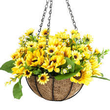 104 results for fake garden hanging baskets. Ibeutes 7 8 Inch Artificial Hanging Flower Sunflower Fake Flower Hanging Baskets Silk Plants Decor Indoor Outdoor No Assembly Required Buy Online In Bahamas At Bahamas Desertcart Com Productid 73770277