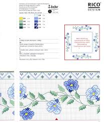 Adesivo specchio cornice fiori tenstickers. Schemi Cross Stich Azzurro Celeste E Blu Schemi A Punto Croce Gratis