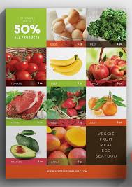 Supermarket Product Flyer Template Vegetable Design Vegetable Packaging Organic Food Packaging