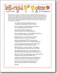 Left Right New Years Game Christmas Games For Adults Funny Christmas Poems New Year S Eve Games For Adults