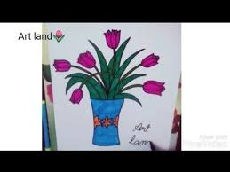 رسم إناء للزهور رسم اناء ورد بسيط وجميل للمبتدئين والأطفال خطوه بخطوه رسم مزهريةflowers vase drawing youtube art