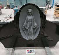 Upright Carved Virgin Mary Black Granite Monument - China ...