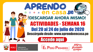 Ver más ideas sobre lectura y escritura, actividades de lectura preescolar, lecciones de lectura. Descarga Ahora Actividades Semana 16 Fichas Pdf Audios Y Videos Aprendo En Casa Del 20 Al 24 Julio De 2020 Somos Docentes