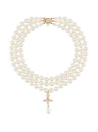 Buy vivienne westwood women's pearl choker. Vivienne Westwood Layered Pearl Necklace In White Modesens