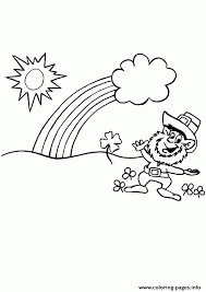 Rainbow coloring page | free download on clipartmag. Leprechaun Welcoming The Rainbow And A Pot Of Gold Coloring Pages Printable