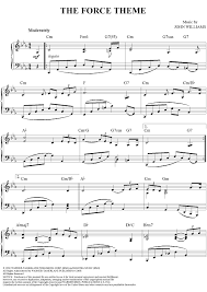 By john williams for piano solo. The Force Theme Is A Musical Theme Repeated Across The Musical Score Of The Star Wars Saga The Them Star Wars Sheet Music Star Wars Music Violin Sheet Music