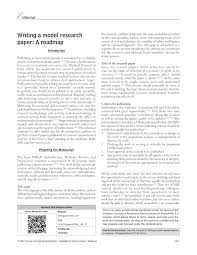 I hope you're doing well. Pdf Writing A Model Research Paper A Roadmap