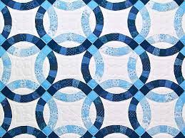 Navy Blue And Cream Double Wedding Ring Quilt Photo 3 Double Wedding Ring Quilt Wedding Ring Quilt Quilts