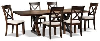 My montana 7 piece dining set is sure to bring that rustic charm you and your guests will enjoy! Claira 7 Piece Dining Room Set Rustic Brown Leon S