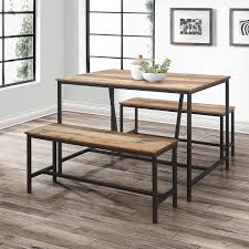 Pair this gorgeous, extendable table with bench seating to get the full casual, country look. Urban Rustic Dining Table And Bench Set