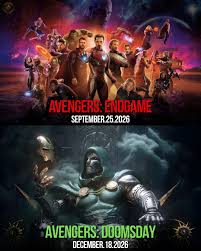 AVENGERS ENDGAME' will be re released in theaters on September 25, 2026,  leading directly into the release of 'AVENGERS DOOMSDAY' on December 18,  2026. Marvel is setting the stage for a massive