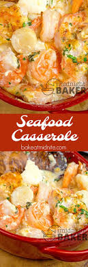 Seafood casserole recipes are some of the quickest and simplest meals to put together. If You Love Shrimp And Scallops You Ll Love This Seafood Casserole Easy To Make Seafood Comfo Seafood Casserole Recipes Seafood Entrees Seafood Appetizers