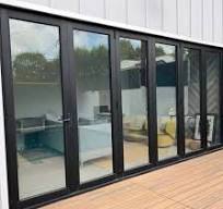 Commercial Aluminium Lowes Bi Fold Door Double Glass Sliding Folding Door  for Entrance