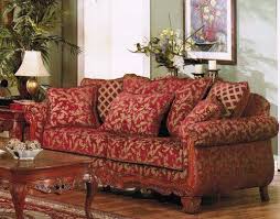 Best Sale Sofa Couch Burgundy Gold Floral Chenille Fabric Red Sofa Living Room Printed Sofa Living Room Sofa