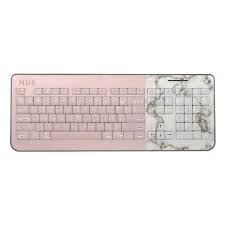 Blush Pink White Marble Monogram Wireless Keyboard Zazzle Com White Marble Blush Pink Pink White