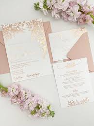 Rose Gold Wedding Invitation Foil Stamped Invite With Pink Etsy Rose Gold Wedding Invitations Rose Gold Invitations Floral Wedding Invitations