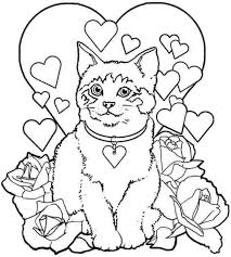 Valentines Day Coloring Page Valentine Coloring Pages Cat Coloring Page