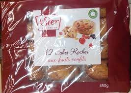 12 Cakes Rocher Aux Fruits Confits Le Ster 450 G