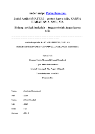 Contoh Karya Tulis Ilmiah Tentang Ipa Contoh Surat